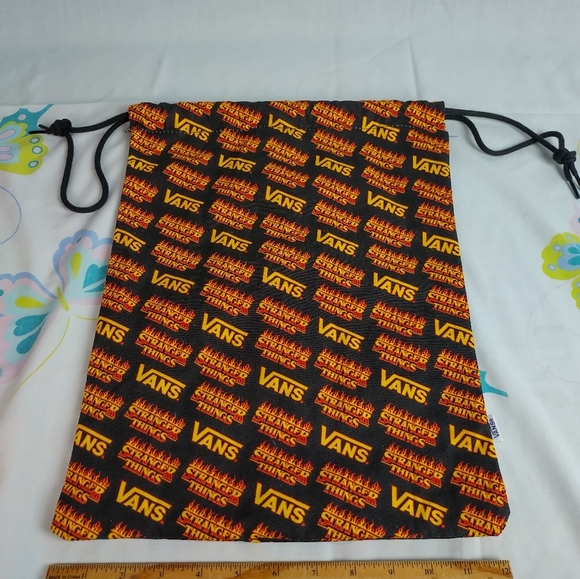 VANS X Stranger Things Bag Cinched Drawstring Canvas Shoe Pouch Skateboarding - Picture 16 of 16